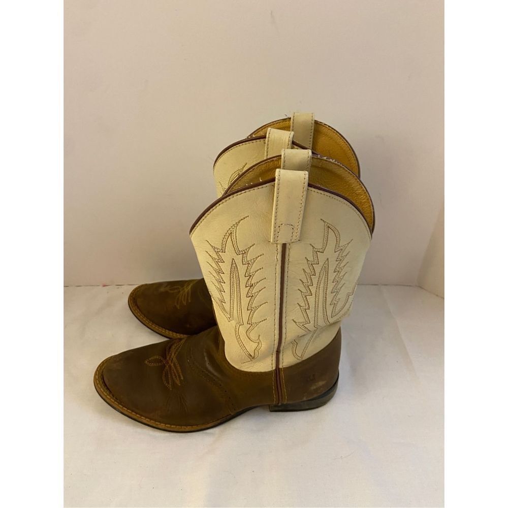 Tony Lama youth 4.5D style 303-4‎ tan cream western boots